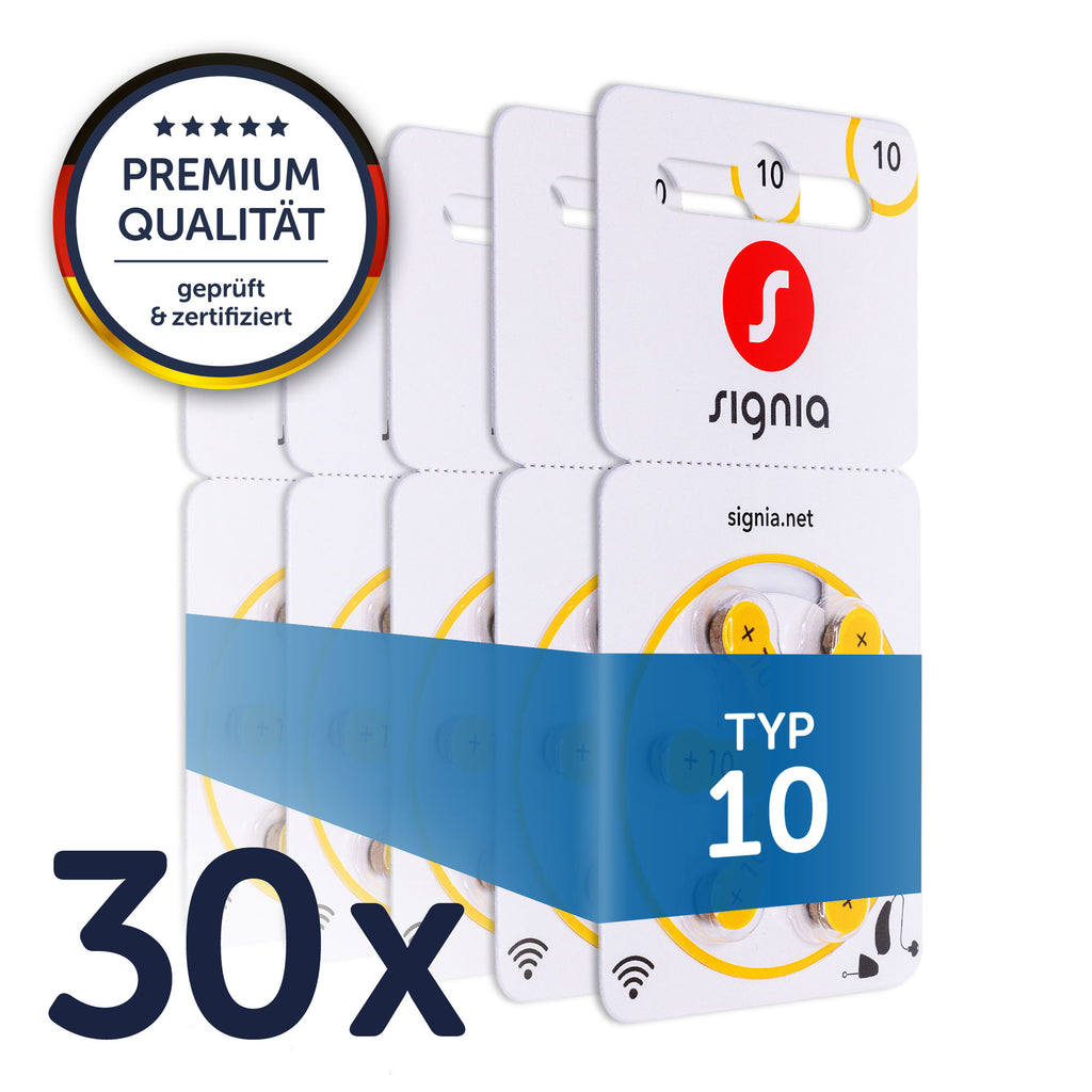 Siemens-Signia Hörgerätebatterien Typ 10 – 30er Packung