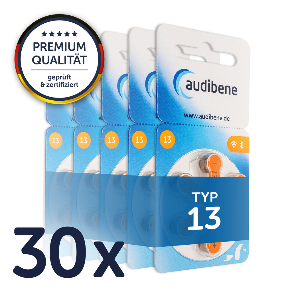 audibene Hörgerätebatterien Typ 13 – 30er Packung