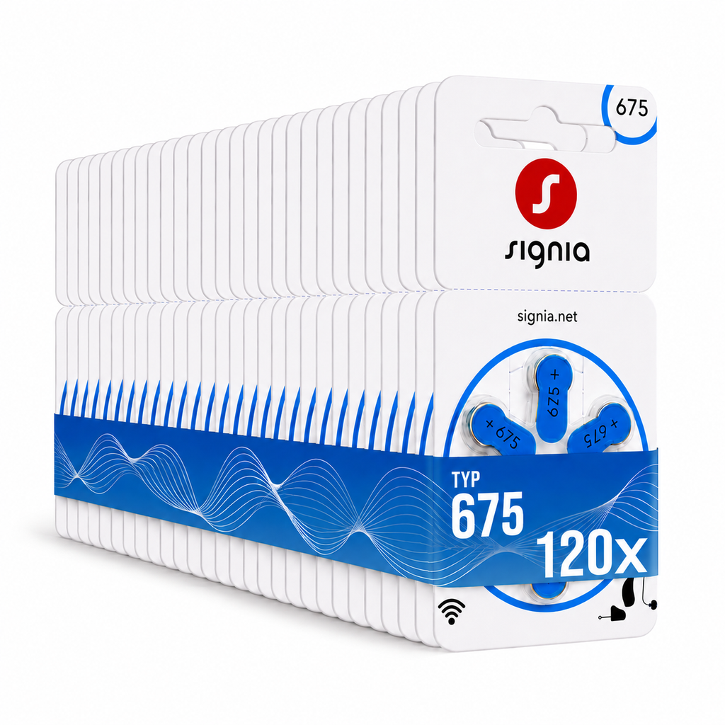 Siemens-Signia Hörgerätebatterien Typ 675 – 120er Packung